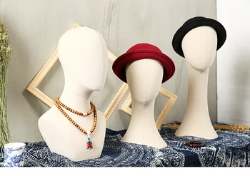 Безплатна доставка!! Нов стил, текстилен калъф, главата на манекена, главата на манекена за показване на шапки, топла разпродажба