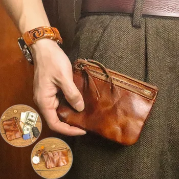 Жена портфейла в ретро стил, Японска дамска чанта за съхранение от естествена кожа, Модерен дизайн на чантата 2023