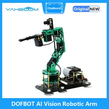 Роботизирана ръка Yahboom DOFBOT AI Vision с програмиране на Python за RaspberryPi 4B Object Recognition Sorting Kit CE, ROHS