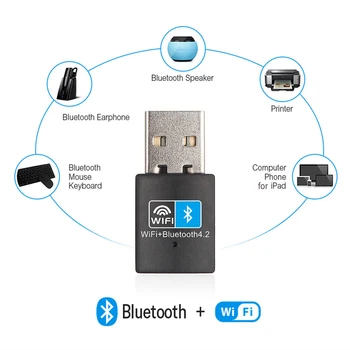 2 В 1 Wifi Безжична Мрежова Карта USB Wifi Bluetooth-съвместима Мрежова Карта 150 М Безжичен Адаптер 802.11 B/ N/ G За Настолни КОМПЮТРИ