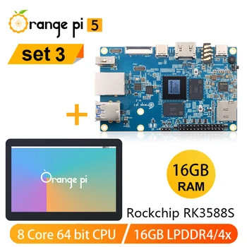 Orange Pi 5 16 GB Памет + 10,1-инчов Сензорен Екран Одноплатный Компютър RK3588S Поддържа 8K Video Orange Pi5 Development Board
