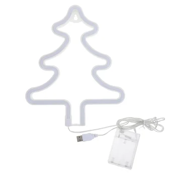 Коледно дърво Неонова светлина Декоративна лампа led табела Писмо Коледен дизайн Материал PVC форми за декорация на спалнята