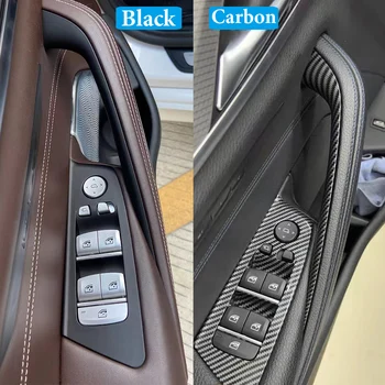 ABS-Карбоновое Влакна Вътрешна Дръжка Прозорец Ключ Тампон Капак За BMW Серия 5 G30 G31 G38 F90 2017 2018 2019 2020 2021