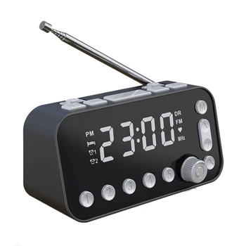 Радиоплеер ПОТУПВАНЕ Digital Alarm Домашен акумулаторна батерия за Преносим Радиоприемник с регулируема подсветка DAB FM будилник, Радио с антена