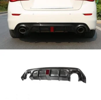 Автомобилни части на Ръба на задната броня за INFINITI Q50 2014-2017 Актуализиран заден дифузьор от въглеродни влакна, led подсветка