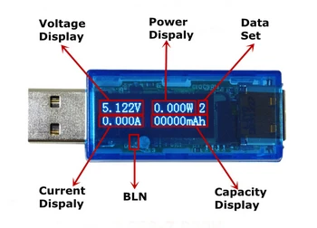 Бял Oled-дисплей версия на USB 3.0, Usb-м, Волтметър, Амперметър, Тестер за ток и напрежение