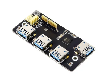 Адаптер Waveshare PCIe-USB 3.2 Gen1, предназначени за таксите, входно-изходни Raspberry Pi Изчислява Module 4, 4 високоскоростни USB порта