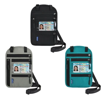 RFID-притежател на паспорт, органайзер за документи чанта за карти през рамо за мъже и жени