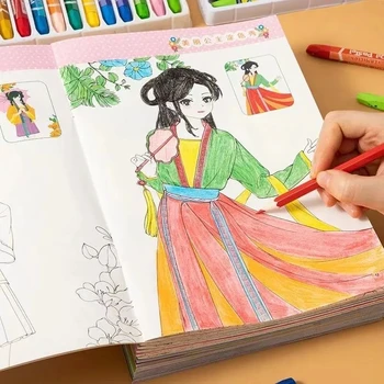 6 Книги Красива книжка-за оцветяване на принцеси за деца, Подарък за момичета Детско Рисуване, Развитие на Образователна играчка