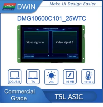 Екран аналогова AHD-фотоапарат 10.1 инча, резолюция 1024 *600 резолюция, 16,7 Милиона цвята, IPS TFT-LCD DMG10600C101_25W