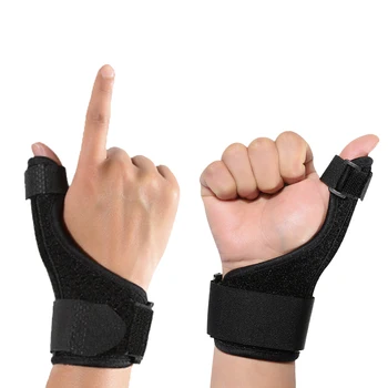 2 бр. Спортно китката, поддръжка на палците, Регулируем държач за отпечатъци, защитно презрамки, защитен ръкав, защита от наранявания, счупен на пръста.