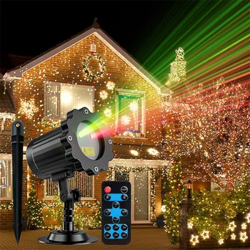 Коледни лазерни проектори с дистанционно управление, led с лампа, водонепроницаемое външно осветление за парти в двора и градината